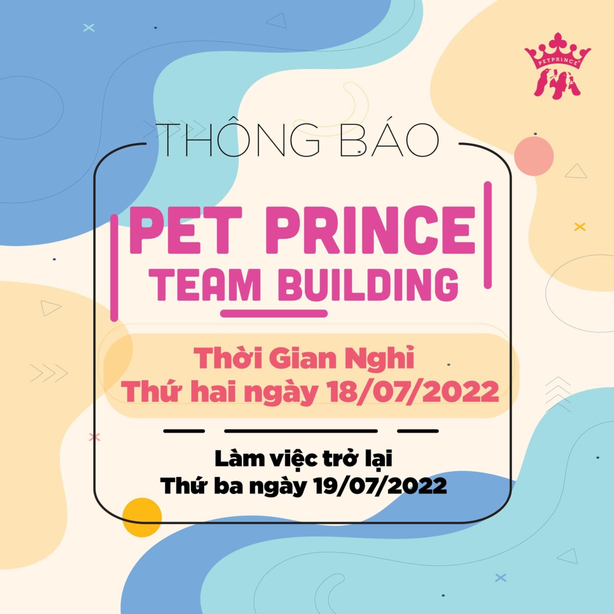 Thông báo Pet Prince Team Building