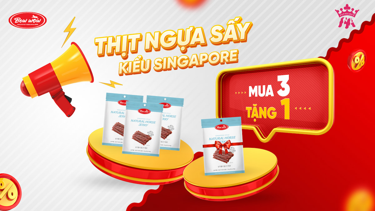 THỊT NGỰA SẤY KIỂU SINGAPORE MUA 3 TẶNG 1