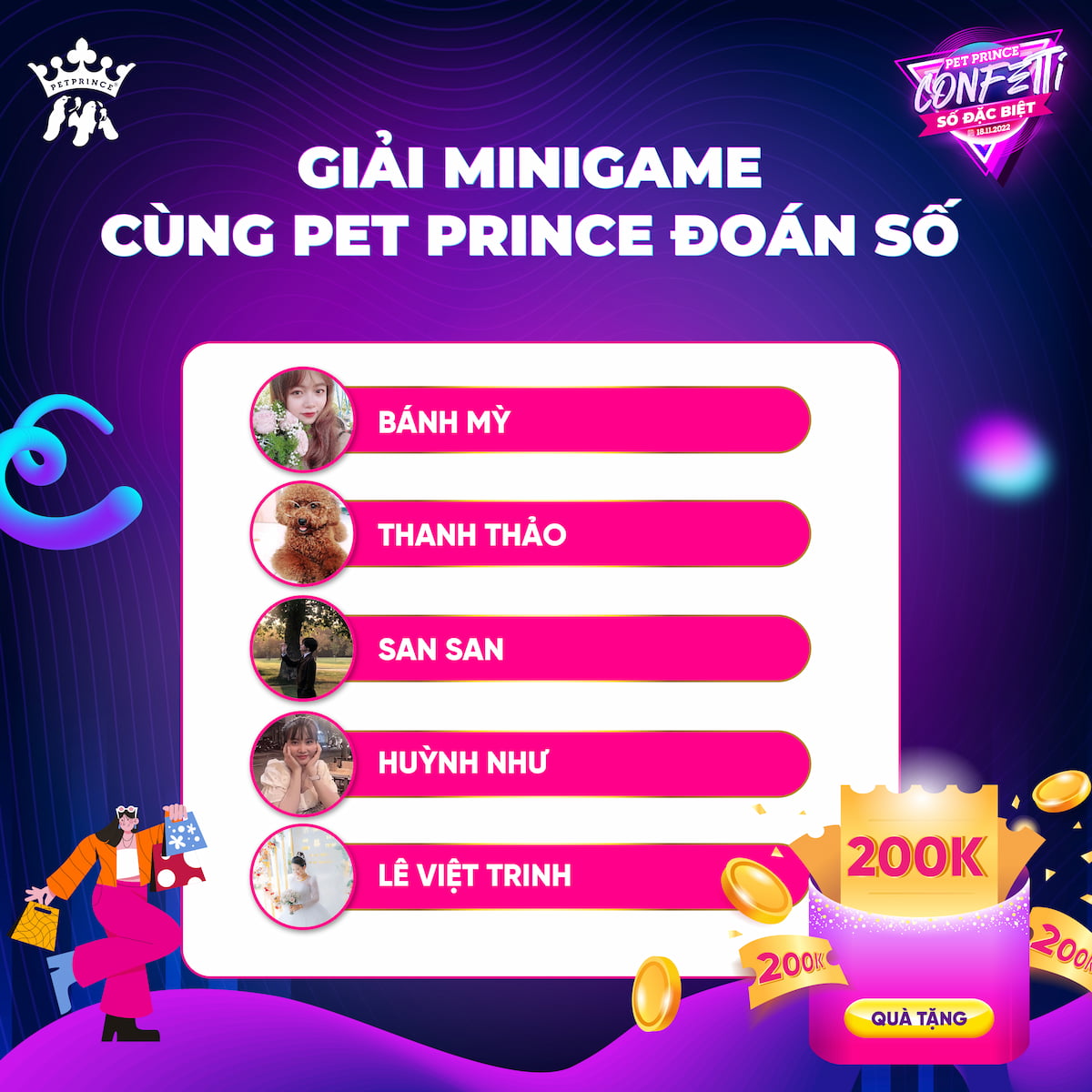 Công bố kết quả Pet Prince Confetti 10