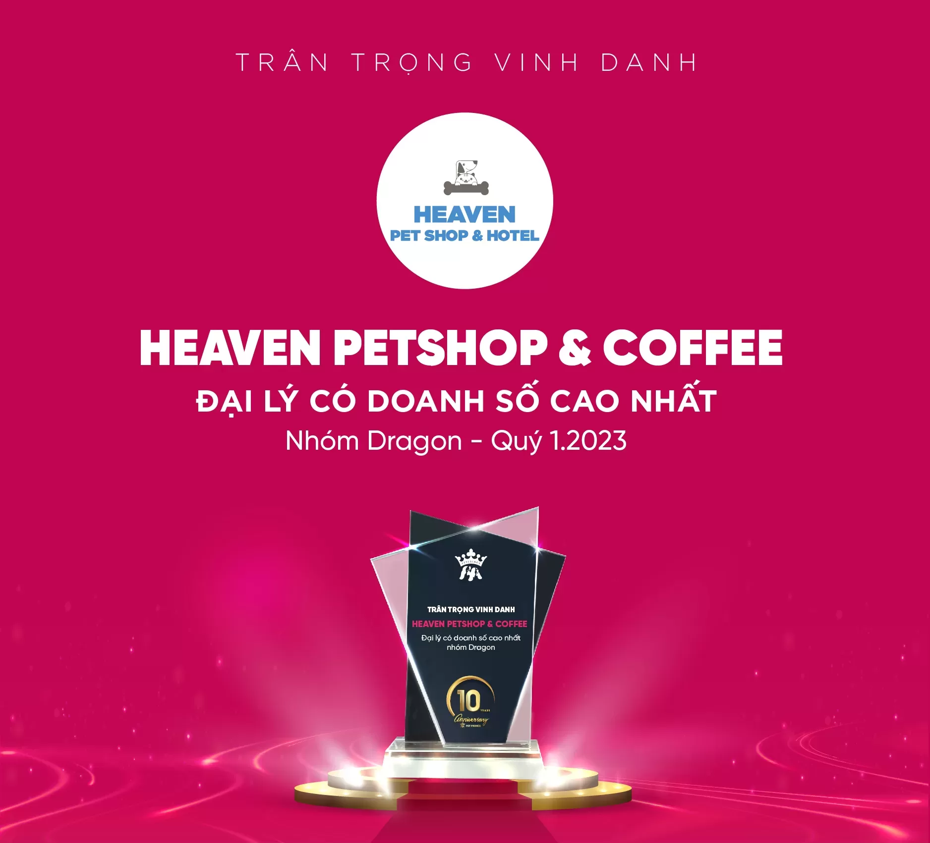 Vinh danh đại lý heaven petshop quý 1