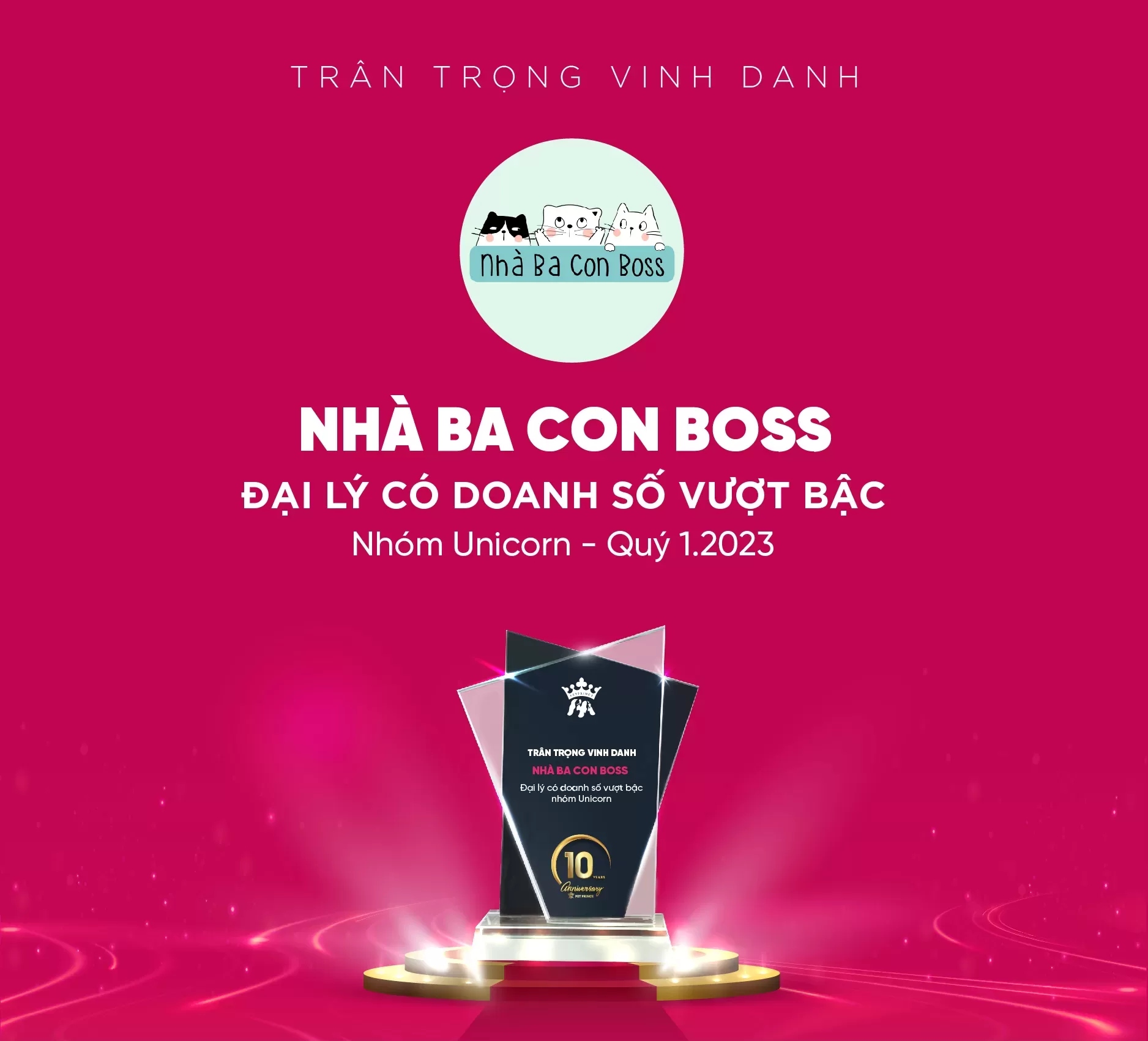 vinh danh đại lý nhà ba con boss quý 1