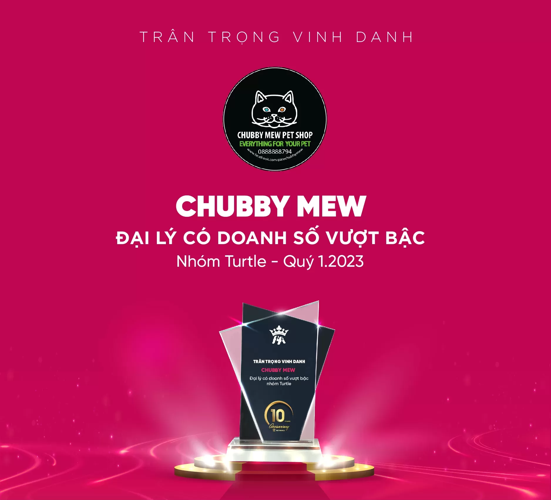 vinh danh đại lý chubby mew quý 1