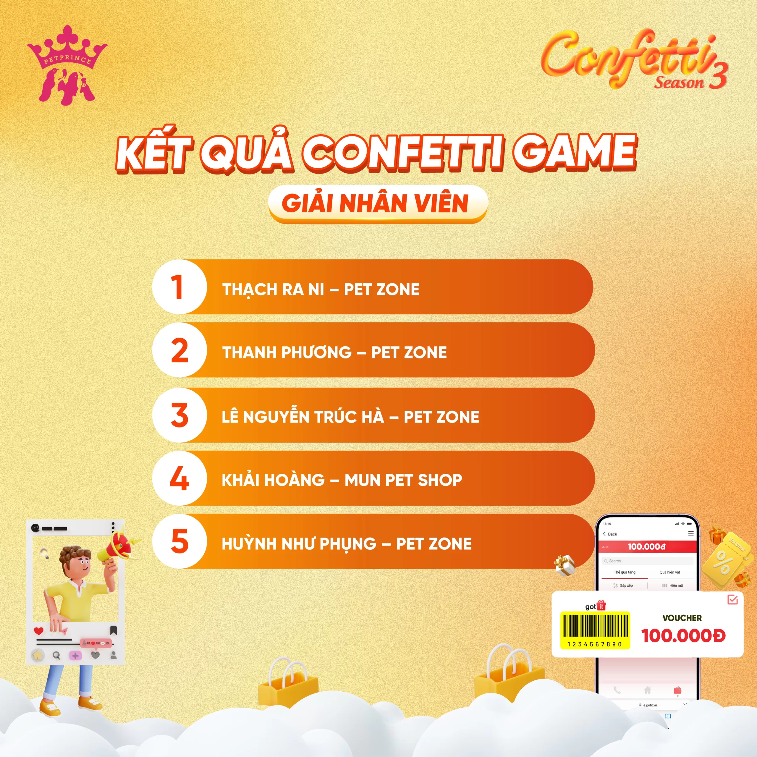 GIẢI THƯỞNG PET PRINCE CONFETTI SEASON 3 – TẬP 3